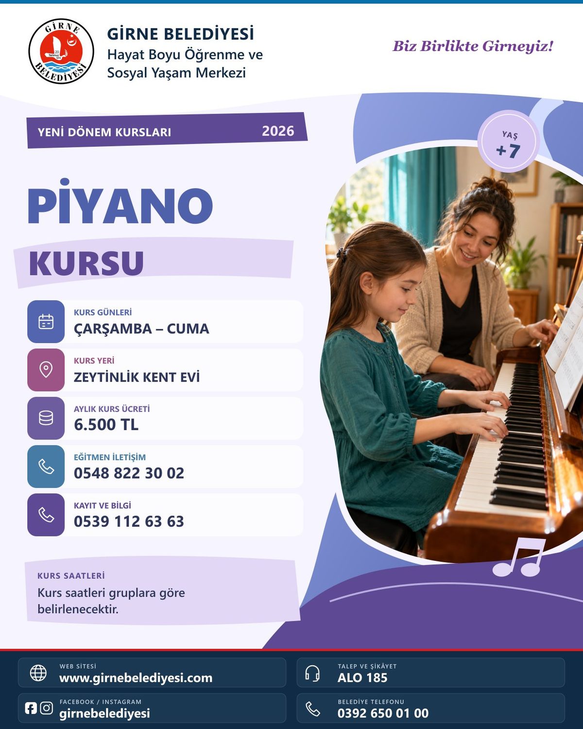 Girne Belediyesi yeni dönem müzik kursları için kayıt başladı — 1. fotoğraf