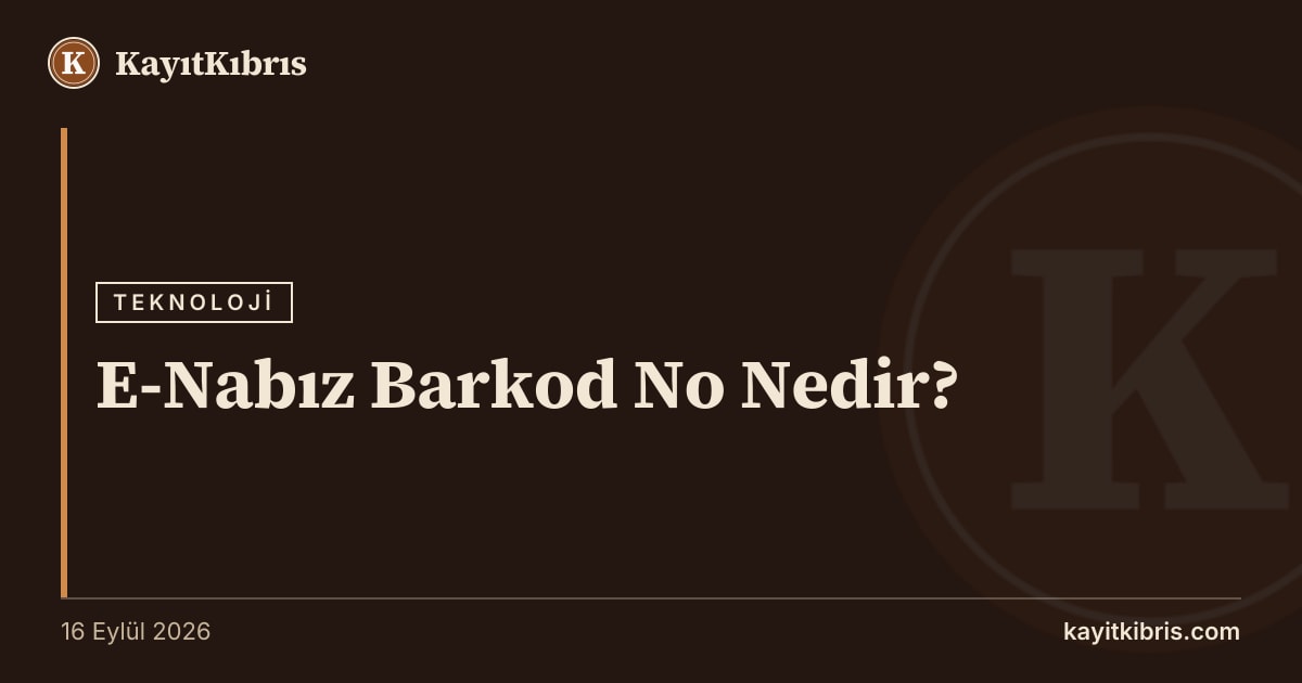 E-Nabız Barkod No Nedir?