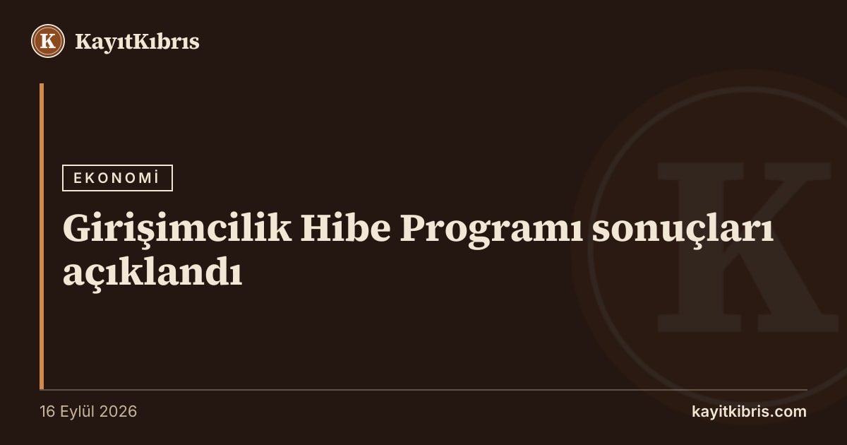 Girişimcilik Hibe Programı sonuçları açıklandı
