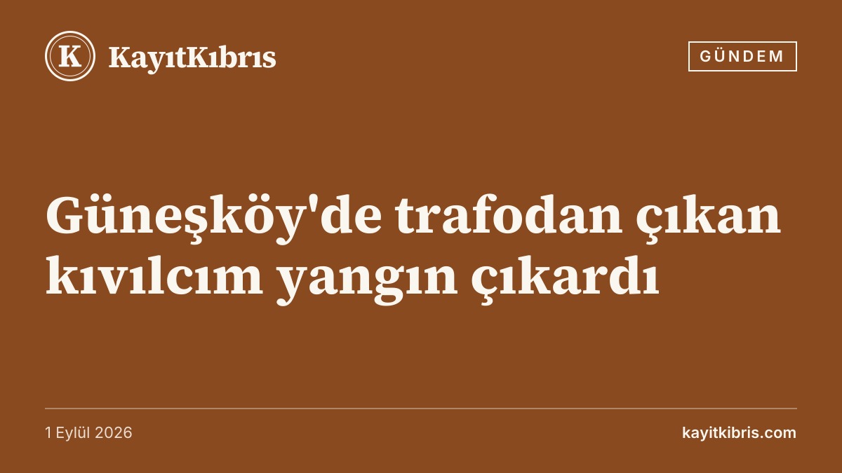 Güneşköy'de trafodan çıkan kıvılcım yangın çıkardı