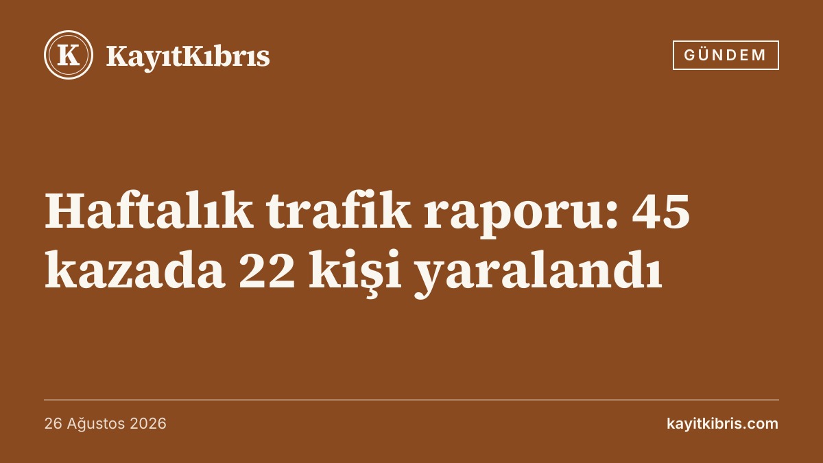 Haftalık trafik raporu: 45 kazada 22 kişi yaralandı