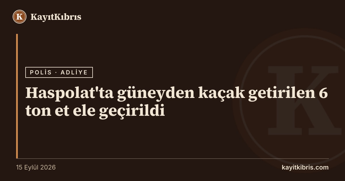 Haspolat'ta güneyden kaçak getirilen 6 ton et ele geçirildi