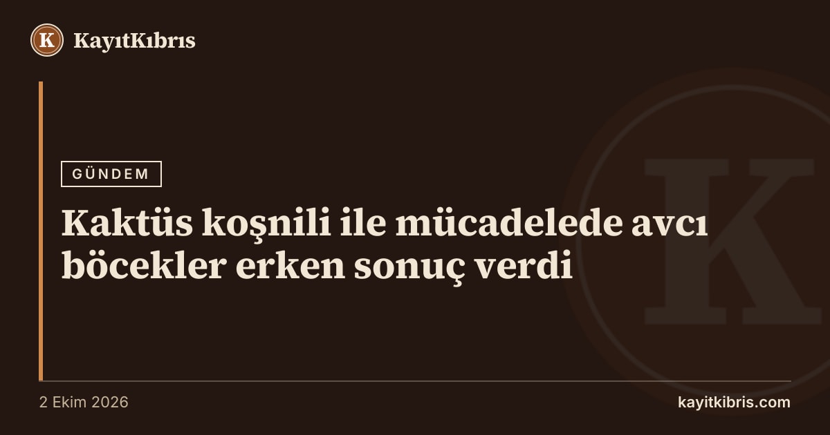 Kaktüs koşnili ile mücadelede avcı böcekler erken sonuç verdi