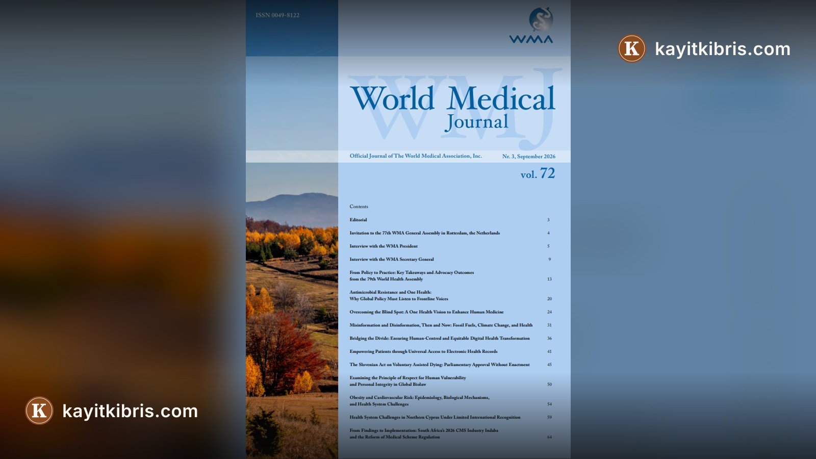 KTTB Başkanı Dalkan'ın makalesi World Medical Journal'da yayımlandı