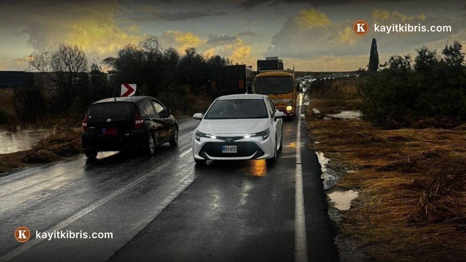 Sağanak nedeniyle kapanan Yılmazköy-Kılıçaslan yolu yeniden açıldı
