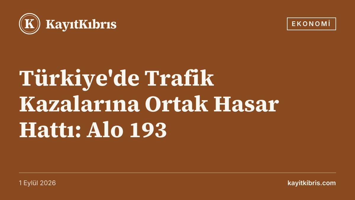Türkiye'de Trafik Kazalarına Ortak Hasar Hattı: Alo 193