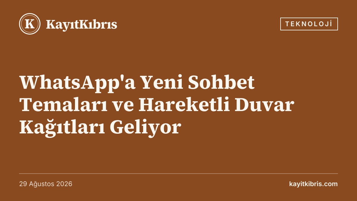 WhatsApp'a Yeni Sohbet Temaları ve Hareketli Duvar Kağıtları Geliyor