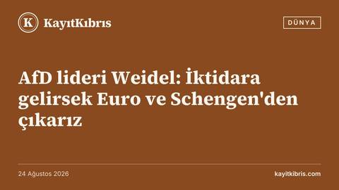 AfD lideri Weidel: İktidara gelirsek Euro ve Schengen'den çıkarız