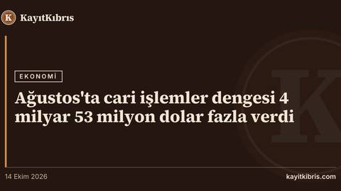 Ağustos'ta cari işlemler dengesi 4 milyar 53 milyon dolar fazla verdi