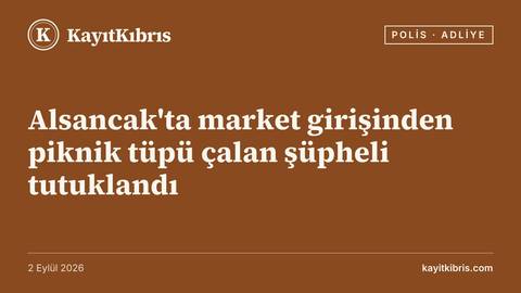 Alsancak'ta market girişinden piknik tüpü çalan şüpheli tutuklandı