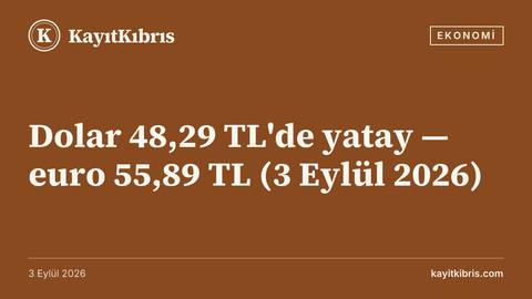 Dolar 48,29 TL'de yatay — euro 55,89 TL (3 Eylül 2026)