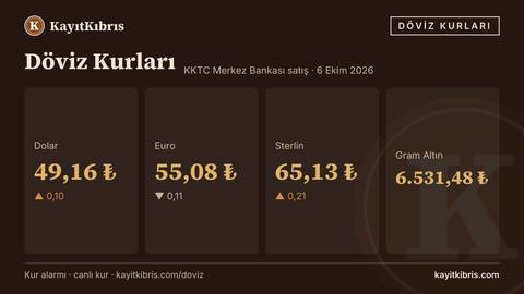 Dolar 49,16 TL'ye yükseldi — euro 55,08 TL (6 Ekim 2026)