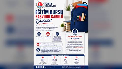 Girne Belediyesi'nin ilk ve orta eğitim bursu başvuruları başladı