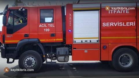 Güzelyurt'ta dere yatağında yangın: Fidanlar ve sulama malzemeleri zarar gördü