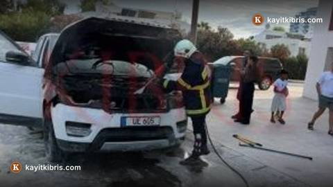 İskele'de seyir halindeki araçta yangın: 600 bin TL zarar