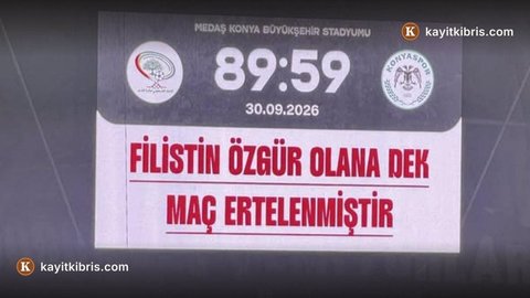 Konya'da maç 89:59'da durdu: "Filistin özgür olana dek maç ertelenmiştir"