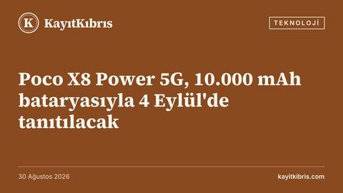 Poco X8 Power 5G, 10.000 mAh bataryasıyla 4 Eylül'de tanıtılacak