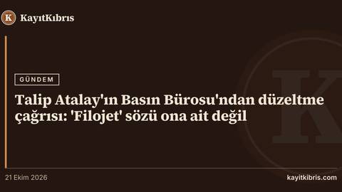 Talip Atalay'ın Basın Bürosu'ndan düzeltme çağrısı: 'Filojet' sözü ona ait değil