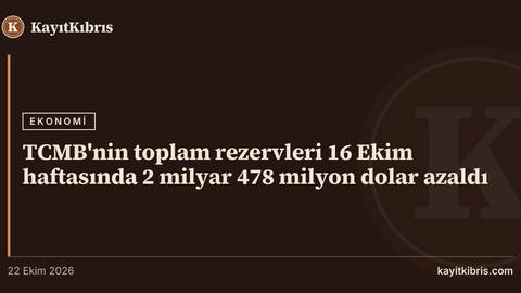 TCMB'nin toplam rezervleri 16 Ekim haftasında 2 milyar 478 milyon dolar azaldı
