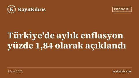 Türkiye'de aylık enflasyon yüzde 1,84 olarak açıklandı