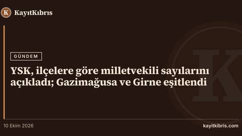 YSK, ilçelere göre milletvekili sayılarını açıkladı; Gazimağusa ve Girne eşitlendi