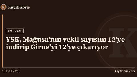 YSK, Mağusa'nın vekil sayısını 12'ye indirip Girne'yi 12'ye çıkarıyor